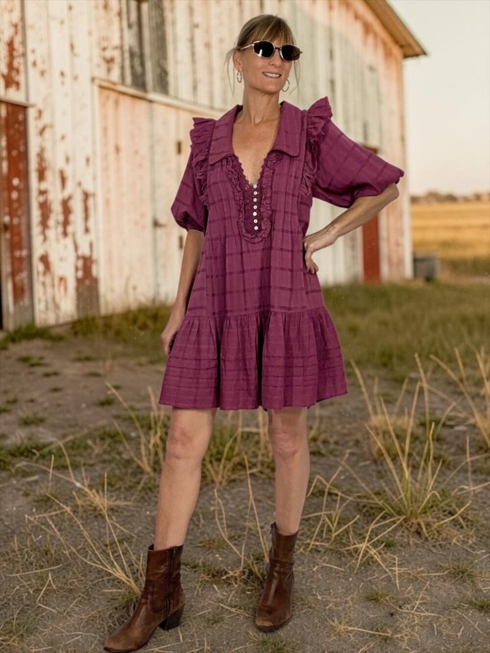 Free People Elora Mini Dress XS Purple Fraying MISSING LINING
